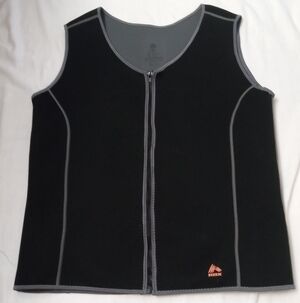 RBX SLIMMING WORKOUT VEST Mens Weight Loss X-Heat Sweat Vest Black Front Zip 2XL